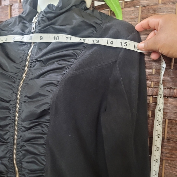 Adidas By Stella McCarthy Core Fleece Ruched Athletic Zip Jacket Medium Black - Picture 7 of 10